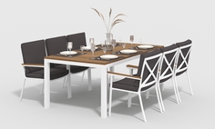 Обеденная группа Bella white 200 антрацит Gardenini