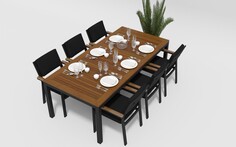 Обеденная группа Bella 220 черный Gardenini