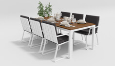 Обеденная группа Bella Voglie white 200 антрацит Gardenini