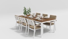 Обеденная группа Bella white 200 бежевая Gardenini