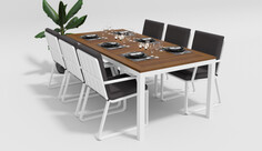 Обеденная группа Bella Voglie white 220 антрацит Gardenini
