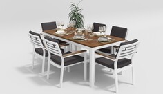 Обеденная группа Bella white 180 антрацит Gardenini