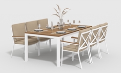 Обеденная группа Bella white 200 бежевая Gardenini