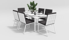 Обеденная группа Voglie White антрацит Gardenini
