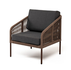 Плетеное кресло из роупа Канны серо-коричневое 4sis