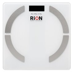 Весы напольные электронные, Rion, Baobo-3W, стекло, до 180 кг, Bluetooth, LCD-дисплей, белые