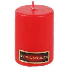 Свеча декоративная, 6х4 см, цилиндр, красная, 13 8191 08 00