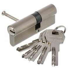 Личинка замка двери Стандарт, MAX 80, 14 791, 80 мм, матовый никель, 5 перфоключей Стандартъ