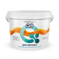 Краска воднодисперсионная, Formula Q8, акриловая, для потолков, матовая, 13 кг