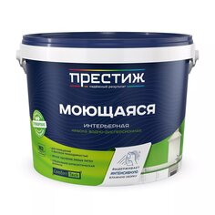 Краска воднодисперсионная, Престиж, W-4, акриловая, универсальная, моющаяся, влагостойкая, матовая, супербелая, 13 кг