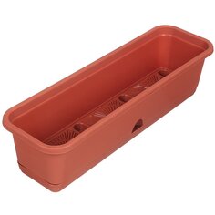 Балконный ящик пластик, 16 л, 60х15х18.5 см, терракотовый, Idea, М 3221