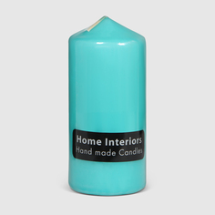 Свеча столбик Home Interiors голубой 7х15 см