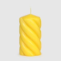 Свеча столбик витой Home Interiors желтый 8х15 см