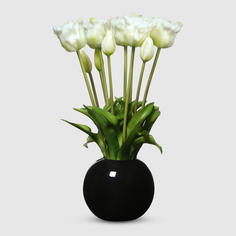 Тюльпаны Конэко-О 10150_Х2_10160 в черном кашпо 45 см