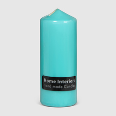 Свеча столбик Home Interiors голубой 7х18 см