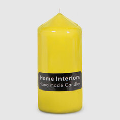 Свеча столбик Home Interiors желтый 7х15 см