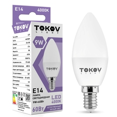 Лампа светодиодная Tokov Electric свеча матовая 9w цоколь E14 естественный свет