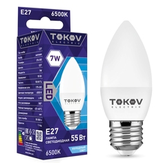 Лампа светодиодная Tokov Electric свеча матовая 7w цоколь E27 холодный свет