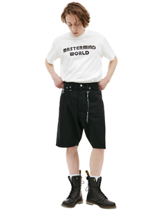 Джинсовые шорты с вышитым логотипом Mastermind World