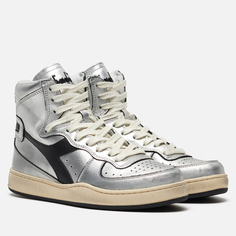Женские кроссовки Diadora Heritage MI Basket Silver Used, цвет серебряный