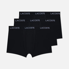Комплект мужских трусов Lacoste Underwear Microfiber Trunk 3-Pack, цвет чёрный, размер XXL