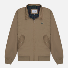 Мужская куртка харрингтон Lacoste Showerproof Cotton Twill, цвет бежевый, размер 54