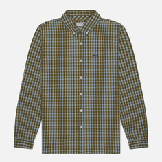 Мужская рубашка Lacoste Checked Poplin Regular Fit, цвет оливковый, размер 39
