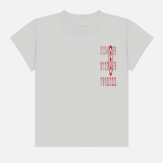 Женская футболка Maison Margiela MM6 Discreet Elongated Numeric Printed, цвет белый, размер M