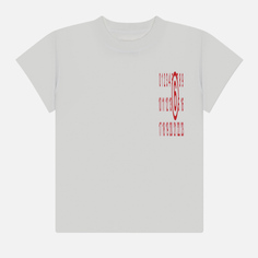 Женская футболка Maison Margiela MM6 Discreet Elongated Numeric Printed, цвет белый