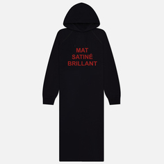 Женская толстовка Maison Margiela MM6 Mat Satine Brillant Long Hoodie, цвет чёрный