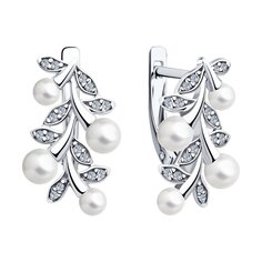 Серьги SOKOLOV из серебра с жемчугом и фианитами