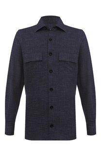 Рубашка из шерсти и шелка Kiton