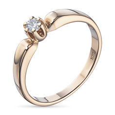 Кольцо из красного золота с бриллиантом э0201кц05151500 ЭПЛ Даймонд