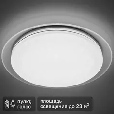 Светильник настенно-потолочный светодиодный диммируемый Ritter Saturn c Алисой с д/у 60Вт 23 м² 2700К-6500К+RGB цвет белый