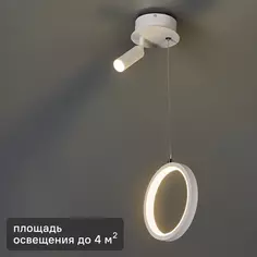 Светильник подвесной светодиодный «Into» 4 м² нейтральный белый свет цвет белый Freya