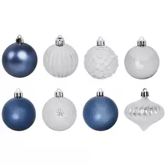 Набор новогодних шаров Christmas ø5-6 см цвет синий 25 шт. Без бренда