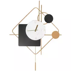 Часы настенные Ромб фигурный металл цвет бело-черный бесшумные 53x42.5 см Без бренда
