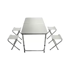 Набор мебели для пикника Camp Set металл цвет бежевый столик 1 шт. стул 4 шт. Без бренда