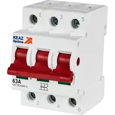 Автоматический выключатель КЭАЗ Opti Din ВМ63PL 3P C63 А 4.5 кА