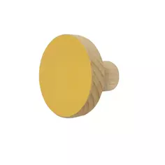 Вешалка настенная Rondo 1 крючок 6x6x4.7 см цвет желтый Spaceo