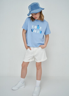 Джинсовые шорты для девочек, Белый O'stin