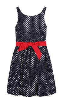 Приталенное платье с контрастным поясом Polo Ralph Lauren