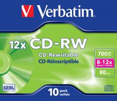 Диск CD-RW Verbatim 43148 700МБ, 80 мин., 8-12x, 10 шт., Jewel Case, DL+