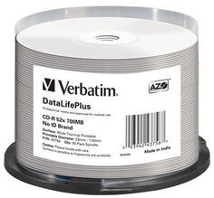 Диск CD-R Verbatim 43756 700Mb 52x Cake Box (50шт) Printable