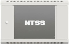 Шкаф настенный NTSS W 15U 600х600х770мм, 2 профиля 19", дверь стеклянная, серый RAL 7035 (NTSS-W15U6060GS)