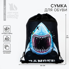 Сумка для обуви danger, нетканное полотно, размер 41х31 см Art Fox Study