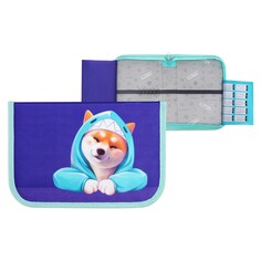 Пенал 1 секция 140 х 210 х 40 мм, откидной карман и косметичка, тканевый, calligrata top content