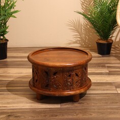 Столик кофейный 39х39х26 см, манговое дерево NO Brand