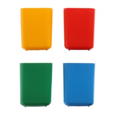 Набор подставок-стаканов для канцелярии 4шт calligrata для ручек/линеек/карандашей, цветные