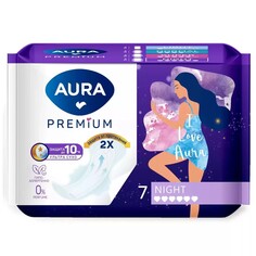 Прокладки aura premium night, 7 шт NO Brand